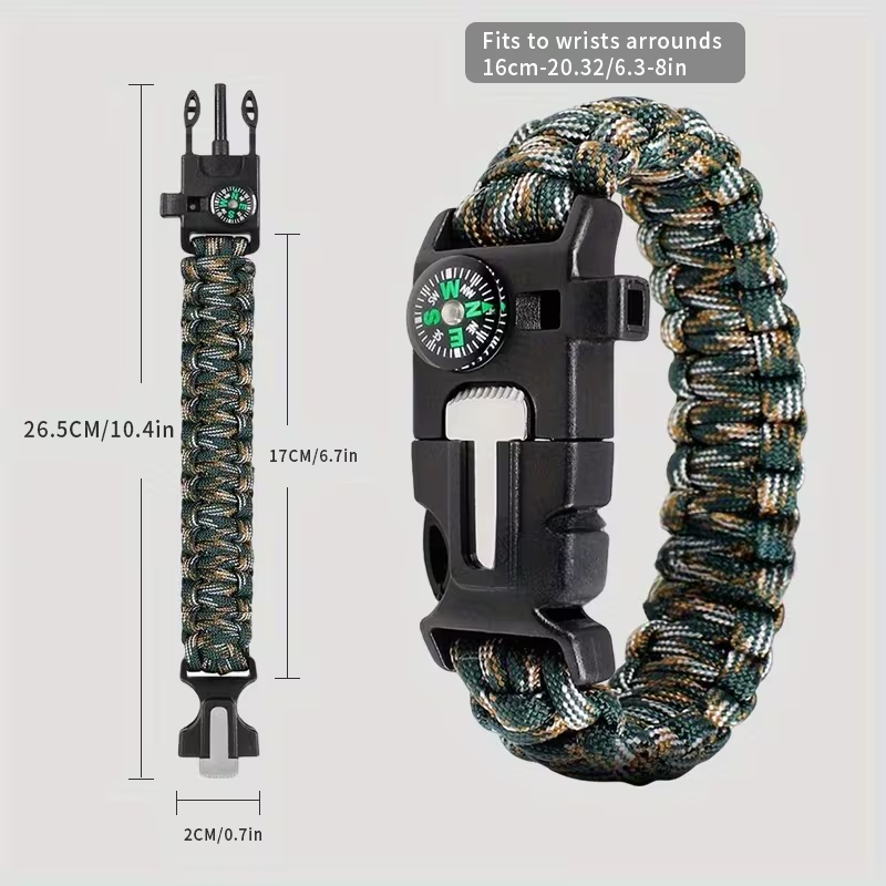 5-in-1 Paracord Survival Bracelet