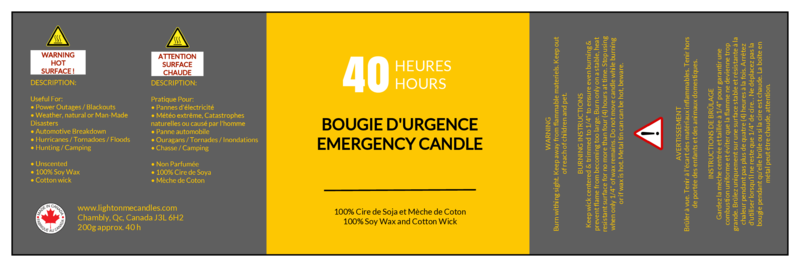 Bougie d'urgence 40 heures - Paquet de 6