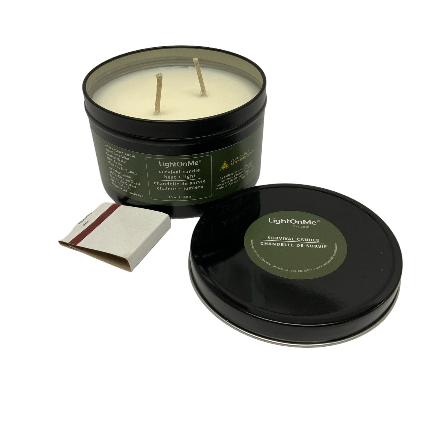 24 Pack - Emergency Survival Candle - 55 Hours - Black Tin