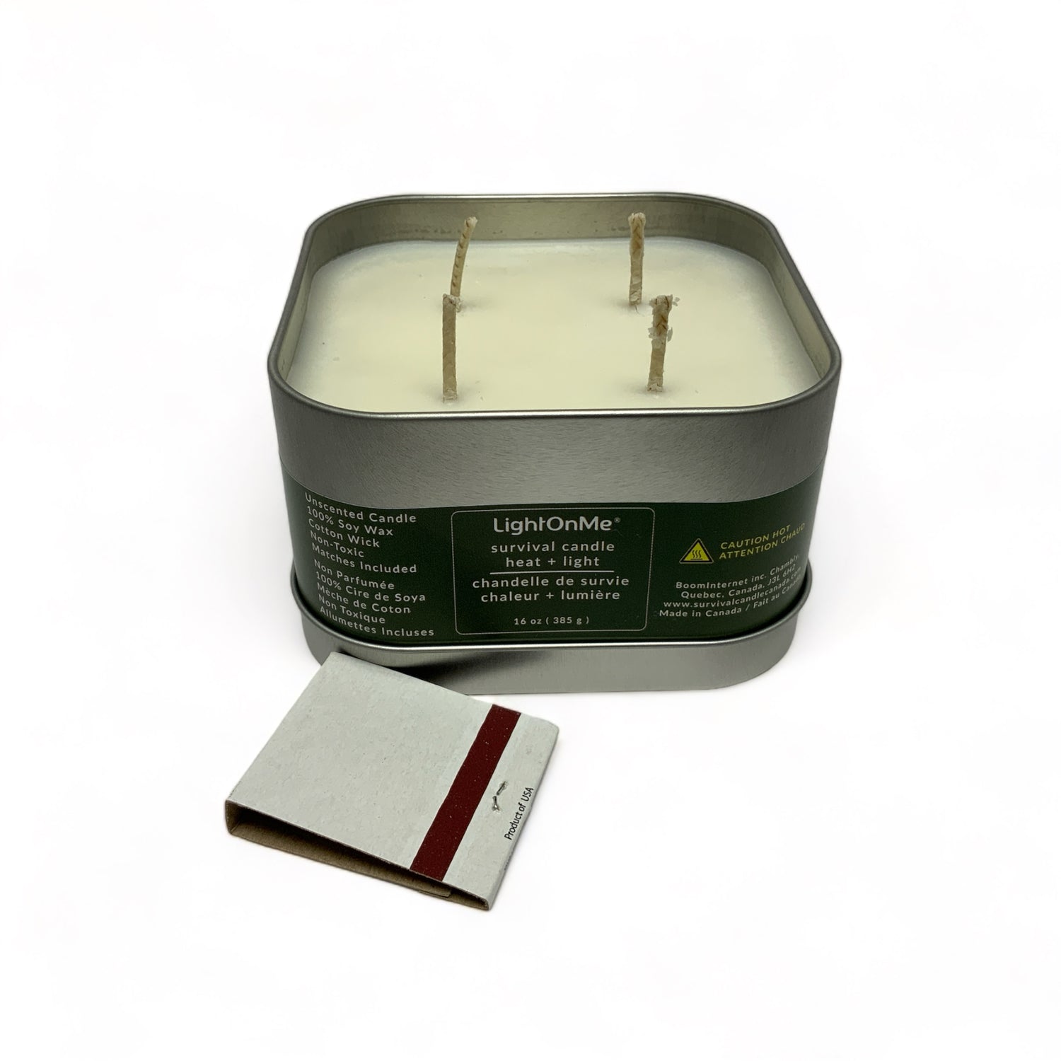 50 Hours Survival Candle, 16 oz Metal Tin