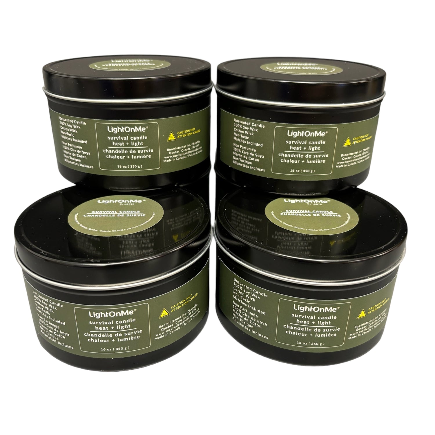 24 Pack - Emergency Survival Candle - 55 Hours - Black Tin