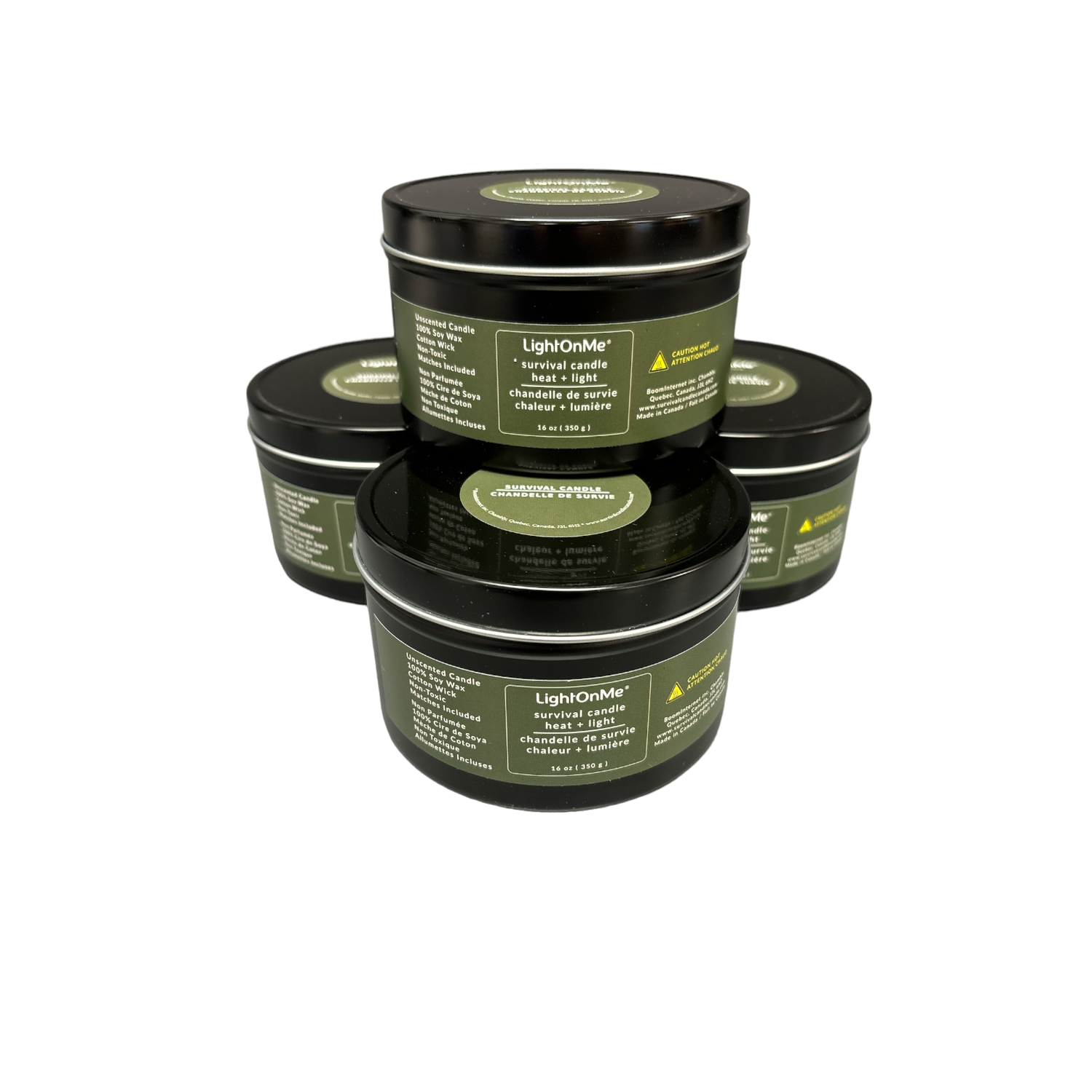 24 Pack - Emergency Survival Candle - 55 Hours - Black Tin