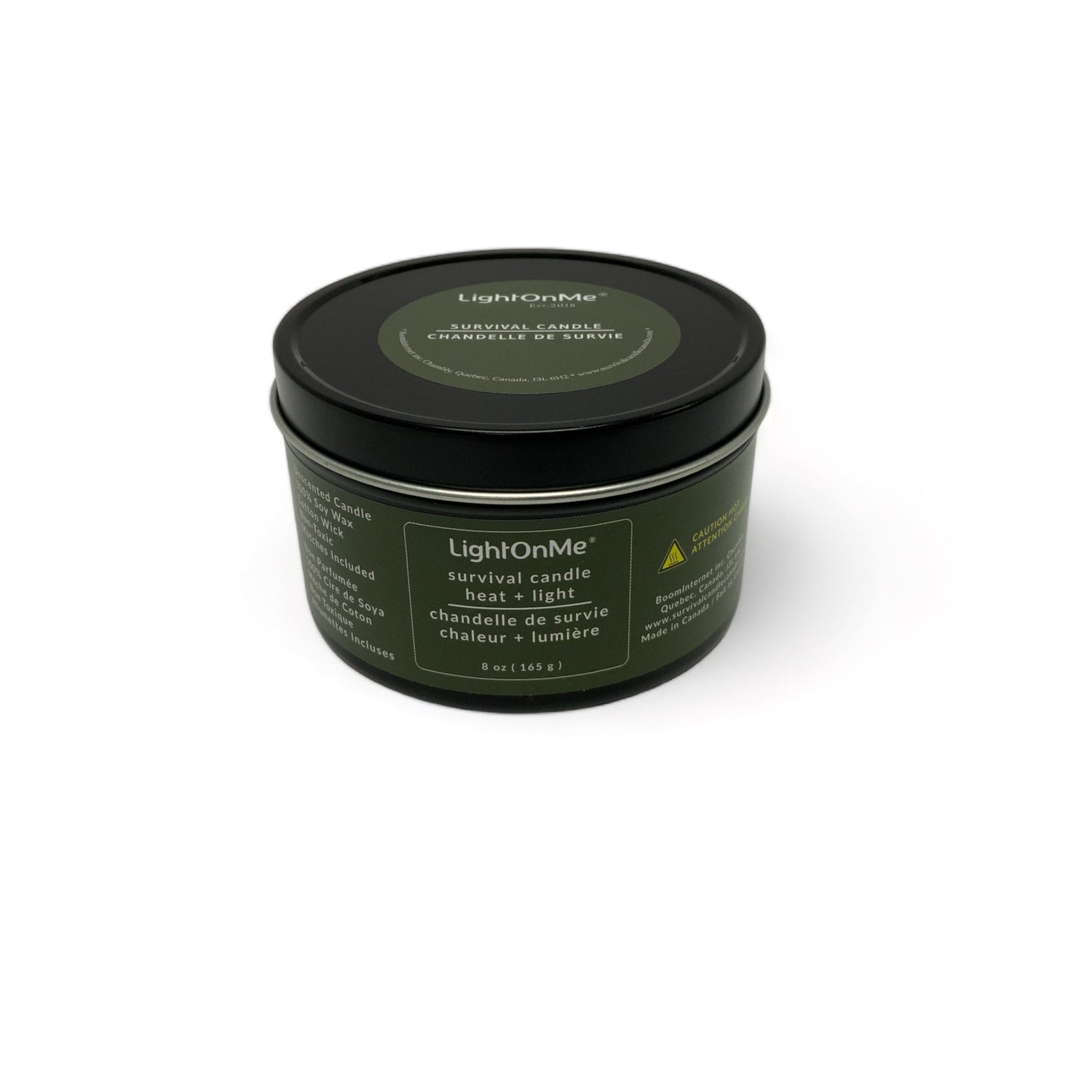 35 Hours Survival Candle, 8 oz Black Tin
