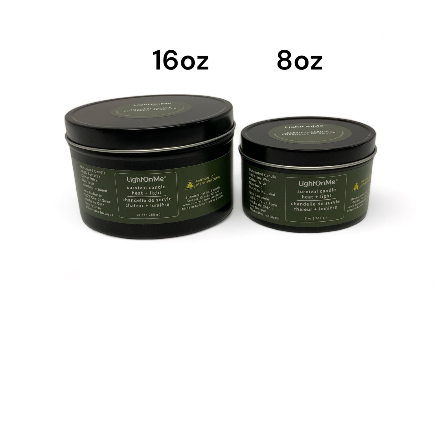 35 Hours Survival Candle, 8 oz Black Tin