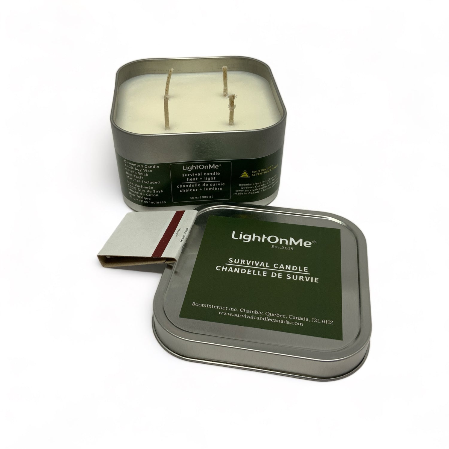 50 Hours Survival Candle, 16 oz Metal Tin