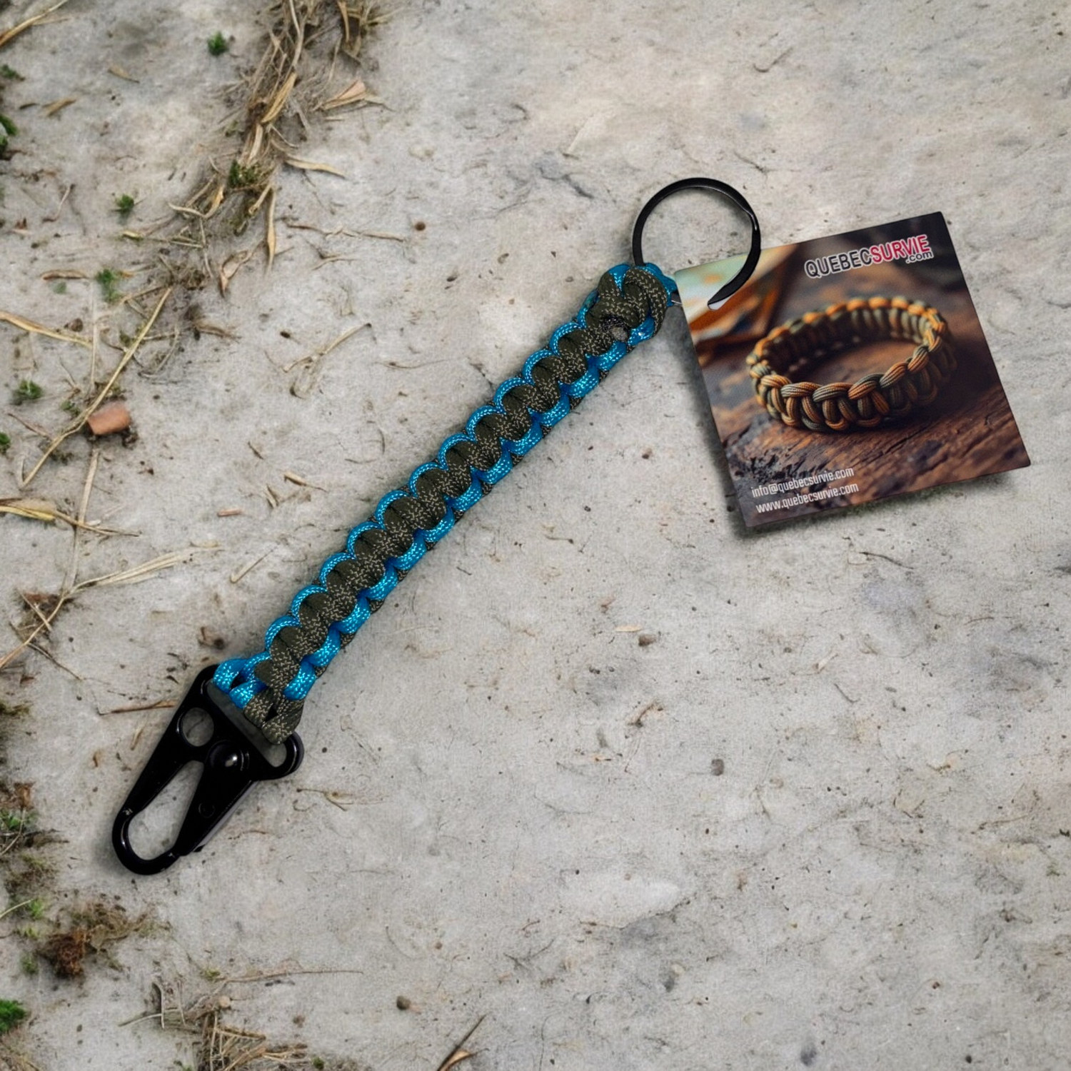 Paracord Keychain Tactical (Green+Blue)