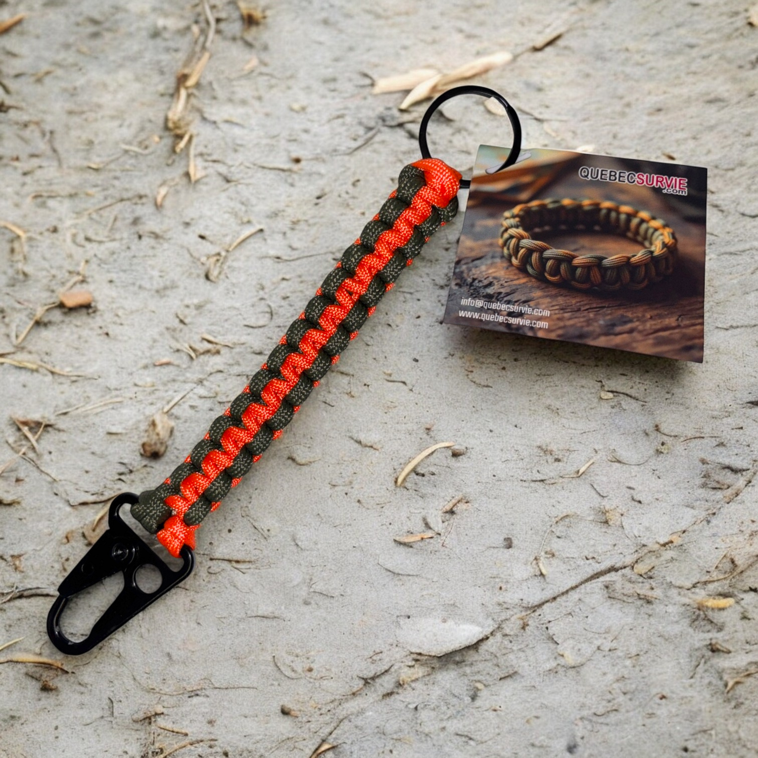Paracord Keychain Tactical (Green+Orange)
